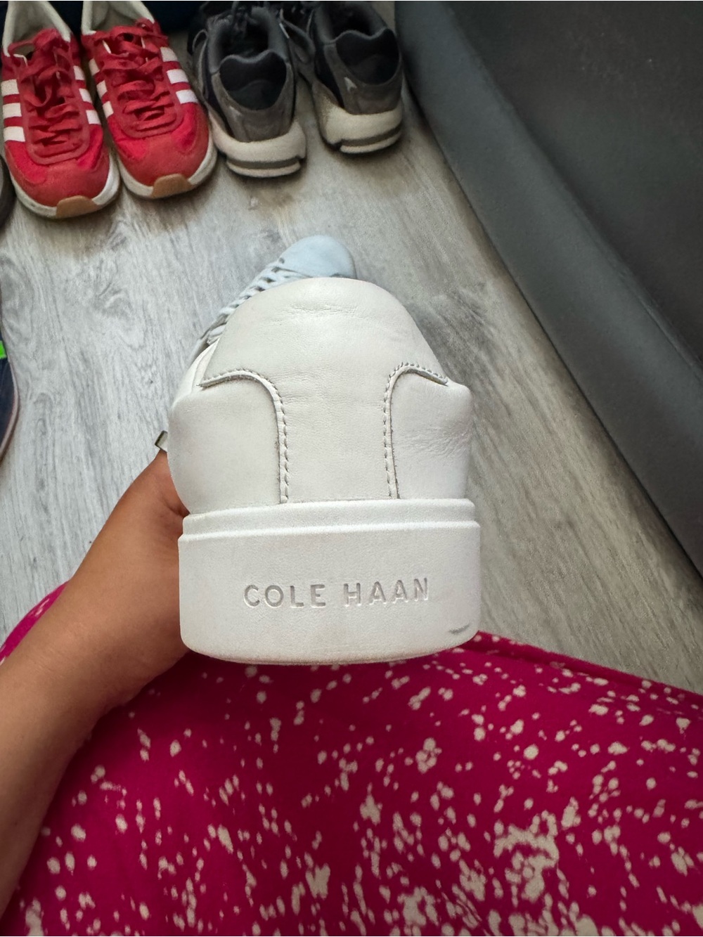Cole Haan White Leather Platform Sneaker
